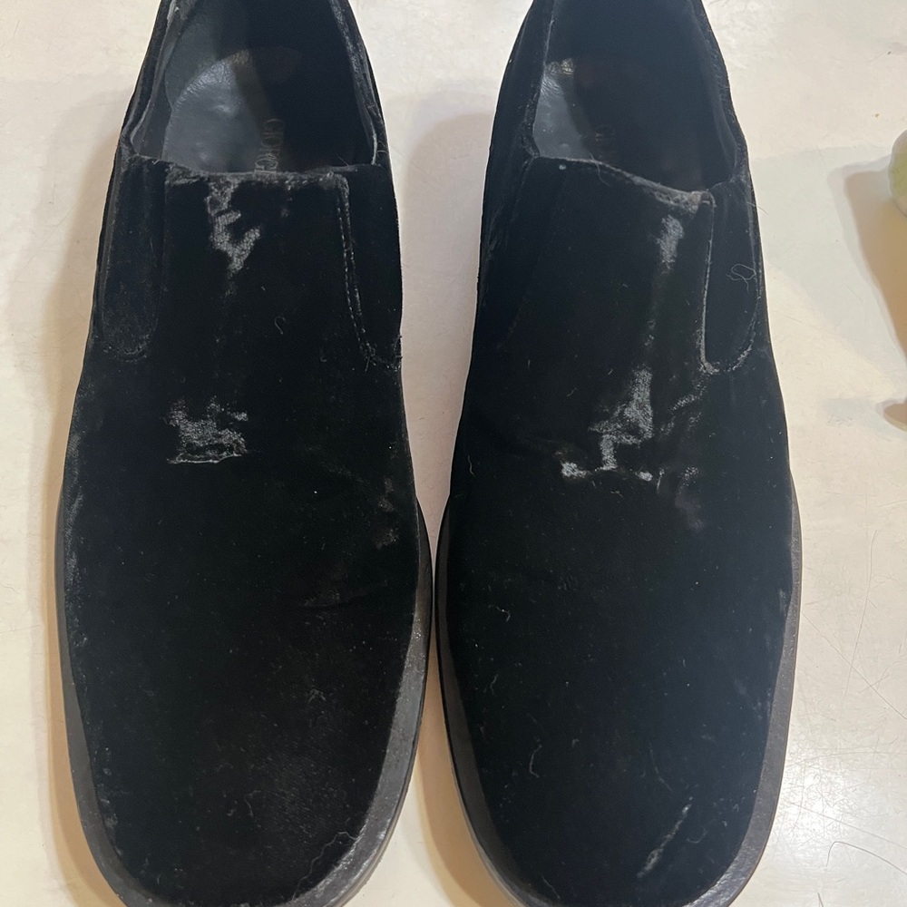 Mens Georgio Armani velvet dress shoes